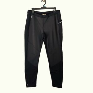 Smartwool Merino Sport Fleece Wind Tights Pants Black Merino Wool Mens XL EUC